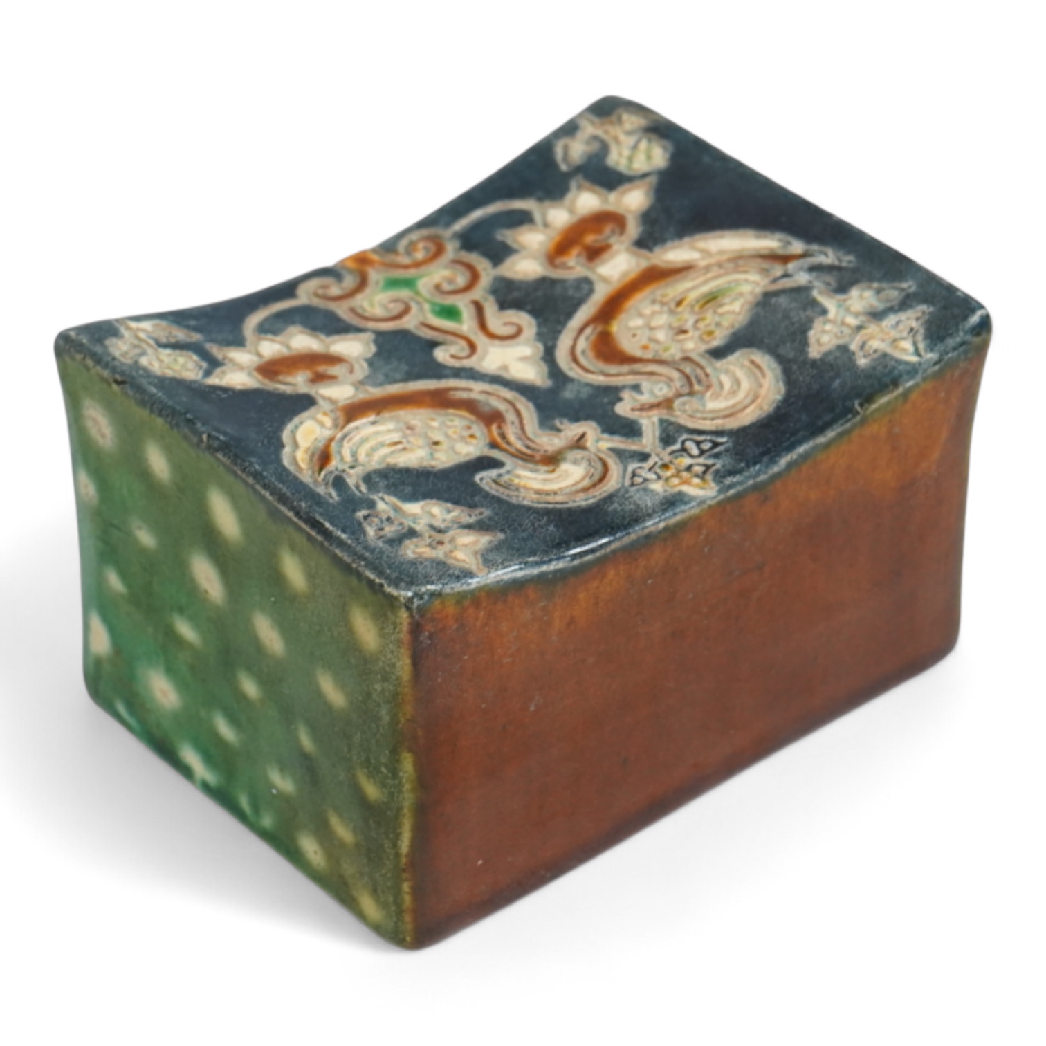 A Chinese stone ware arm rest, 10cm wide